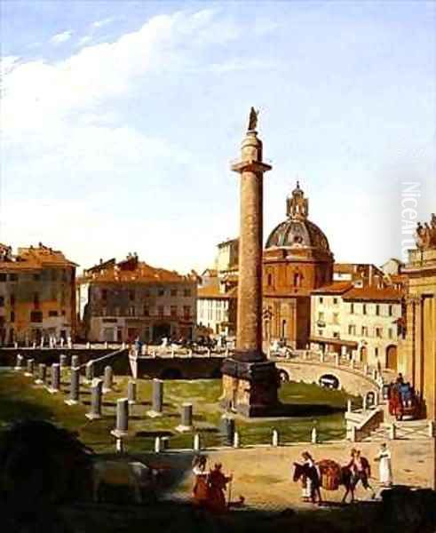 A View of Trajans Forum Rome Oil Painting by Sir Charles Lock Eastlake