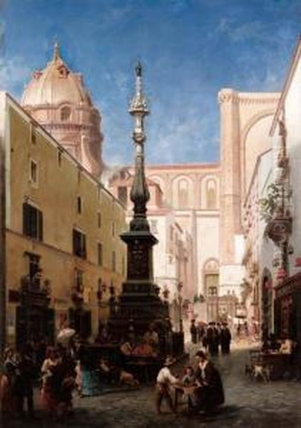 Piazza Riario Sforza Oil Painting by Giovanni Serritelli