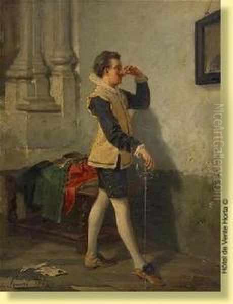 Le Fier Mousquetaire Oil Painting by Auguste Serrure