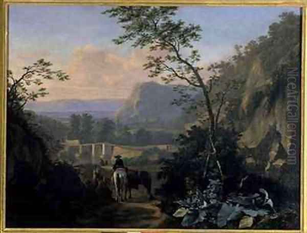 Southern landscape with Rider Oil Painting by Adriaen van Eemont