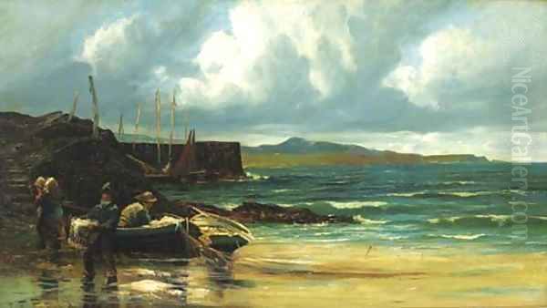 Unloading the catch Oil Painting by Edwin Ellis