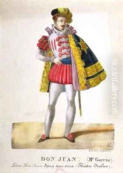 Costume for Monsieur Garcia in the Role of Don Juan in the Opera Don Giovanni Oil Painting by Gottfried or Godefroy Engelmann