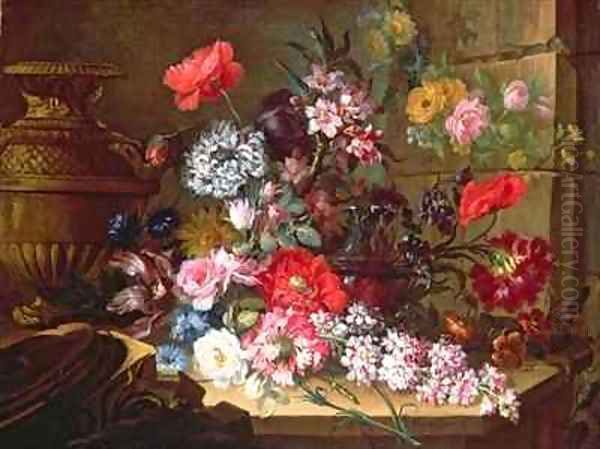 Still Life with Flowers Oil Painting by Benito Espinos