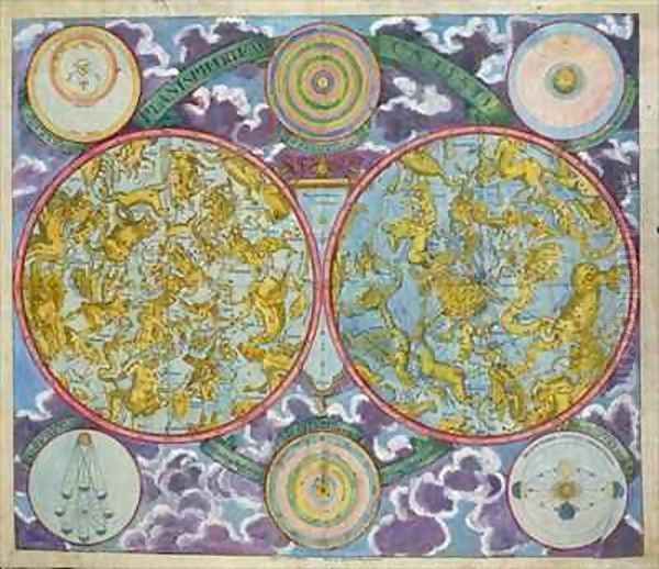 Celestial Map of the Planets Oil Painting by Georg Christoph II Eimmart