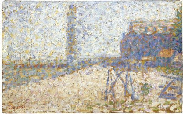 L'hospice Et Le Phare De Honfleur Oil Painting by Georges Seurat