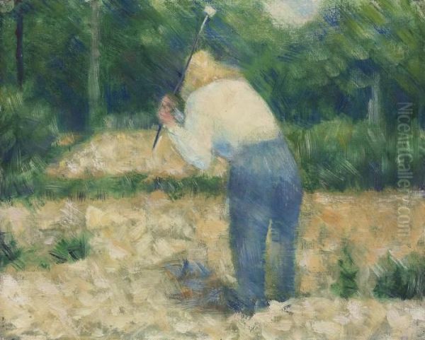 Casseur De Pierres (le Tas De Pierres) Oil Painting by Georges Seurat