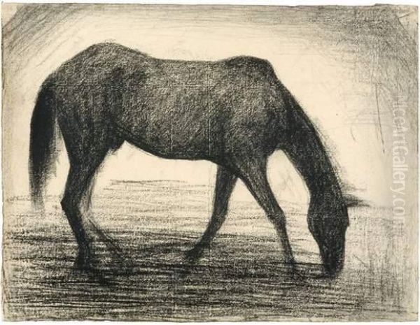 Le Cheval Noir Oil Painting by Georges Seurat