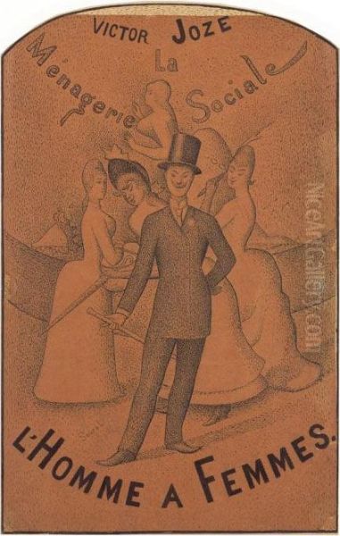 L'homme A Femmes
Signe 'seurat' (en Bas A Gauche) Oil Painting by Georges Seurat