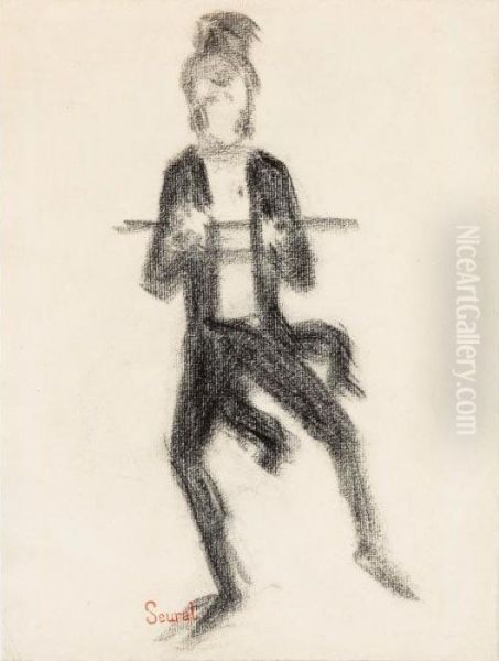 Le Danseur A La Canne Oil Painting by Georges Seurat