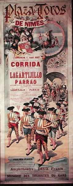 Poster advertising a bullfight at the Plaza de Toros by J. & Pastor, E. Estellor