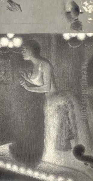 Chanteuse De Cafe Concert Oil Painting by Georges Seurat