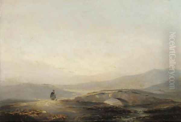 On the moors, Dumfriesshire Oil Painting by John Wilson Ewbank