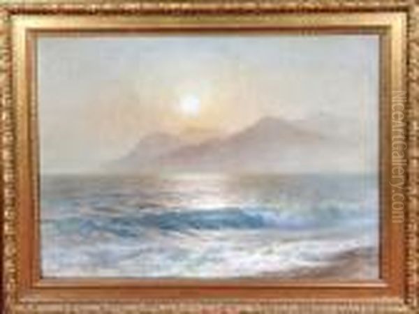 Off The Coast Of Bordigera, Italy Oil Painting by Arthur Severn