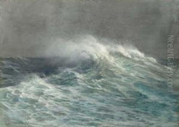 Crashing Waves Oil Painting by Arthur Severn