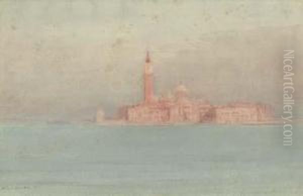 San Giorgio Maggiore, Venice Oil Painting by Arthur Severn