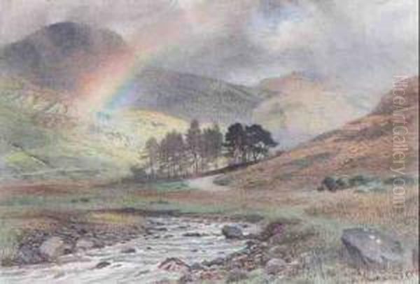 Rainbow, Coniston Oil Painting by Arthur Severn