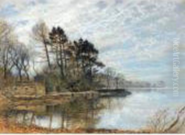 Morning Effect - Coninston Lake Oil Painting by Arthur Severn