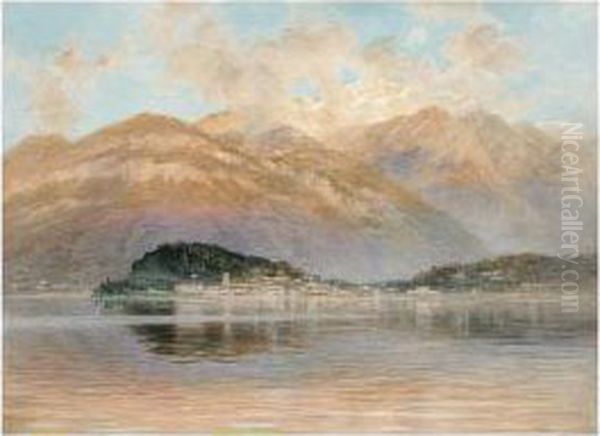 Dawn Over Lake Como, Bellagio Oil Painting by Arthur Severn