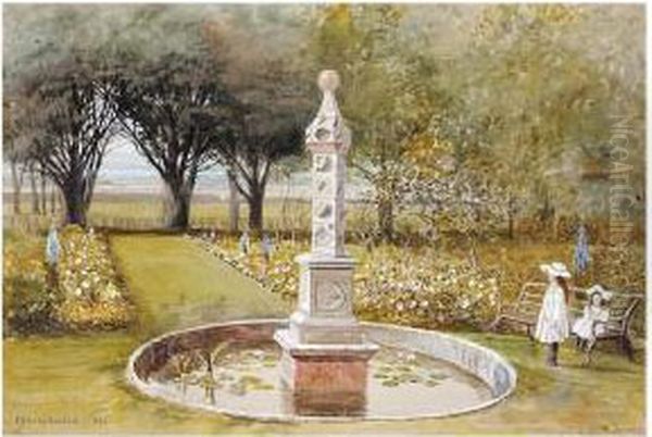 Kelburne Sundial Oil Painting by Walter Severn