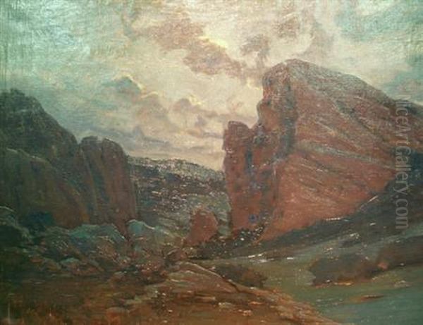 Mountainous Landscape Oil Painting by Robert Sewell Van Vorst