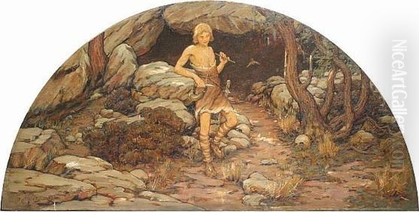 Siegfried From Der Ring Des Nibelungen Oil Painting by Robert Sewell Van Vorst