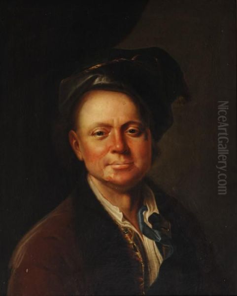 Portrait Of A Young Man Oil Painting by Christian Seybold