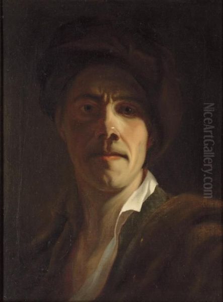 Self-portrait Of The Artist Oil Painting by Christian Seybold