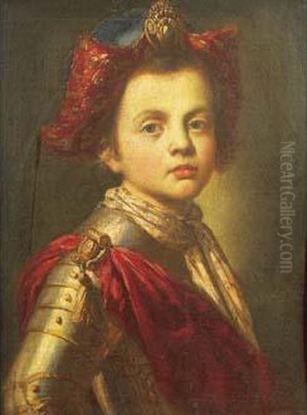 Portrait D'enfant En Armure Oil Painting by Christian Seybold