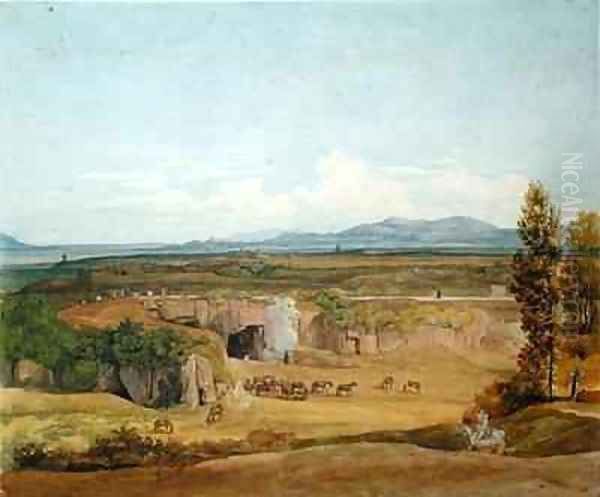 View of the Roman Campagna Oil Painting by Johann Christoph Erhard