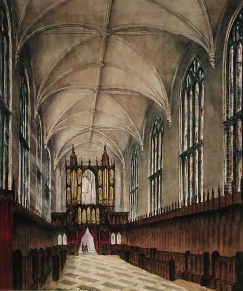 Interior of New College chapel after later 18th century alterations Oil Painting by Loraine Salome Estridge