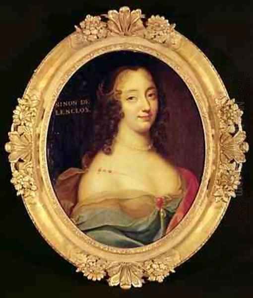 Ninon de Lenclos 1616-1706 Oil Painting by Louis Ferdinand (the Elder) Elle