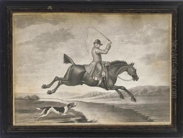 The Hunter In A Flying Leap, By R. Houston Oil Painting by James Seymour