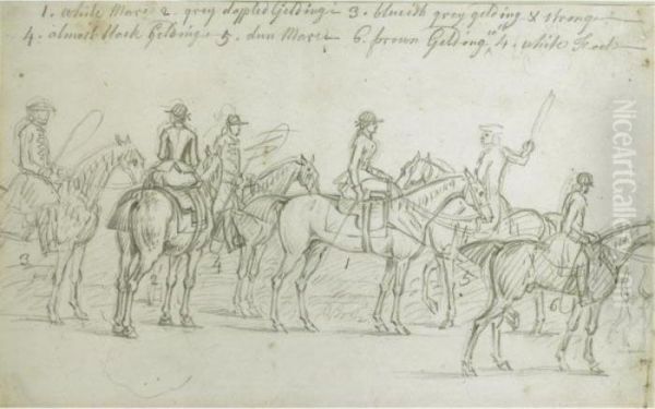 Various Properties
 

 
 
 

 
 A Study For A Painting Of Racehorses At A Meet Oil Painting by James Seymour