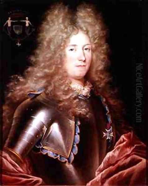 Portrait of a nobleman in armour Oil Painting by Louis Ferdinand (the Elder) Elle