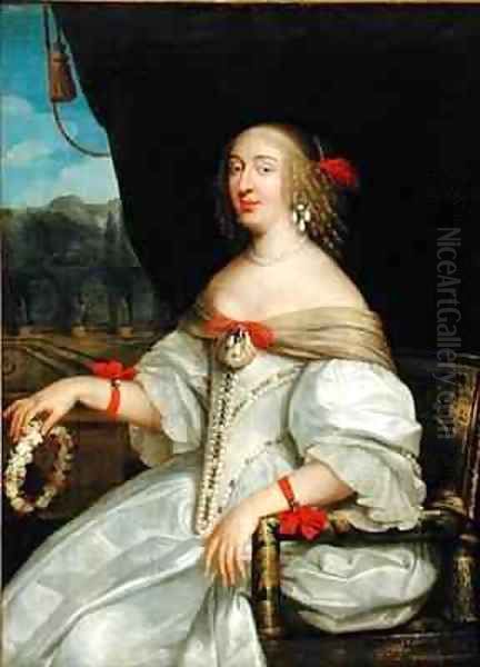 Portrait of Anne Marie Louise dOrleans 1627-93 Duchess of Montpensier Oil Painting by Louis Ferdinand (the Elder) Elle