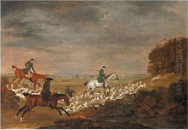 Going To Cover; Sir William Jolliffe With His Hounds Riding Toward A Covert Oil Painting by James Seymour