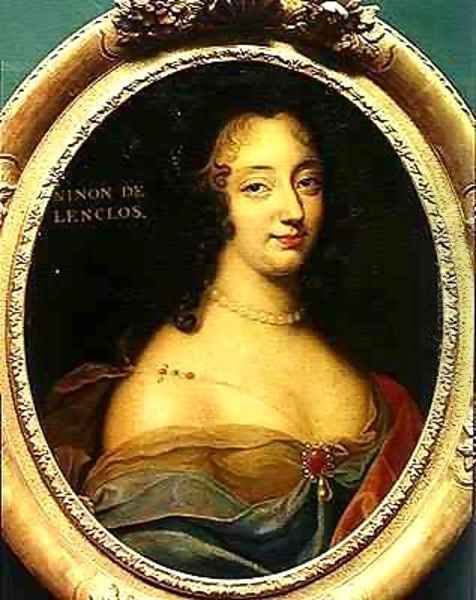 Portrait of Ninon de Lenclos 1620-1705 Oil Painting by Louis Ferdinand (the Elder) Elle