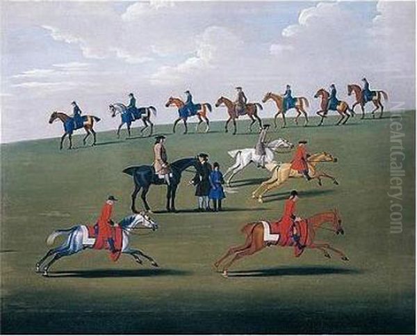 Training On Newmarket Heath Oil Painting by James Seymour