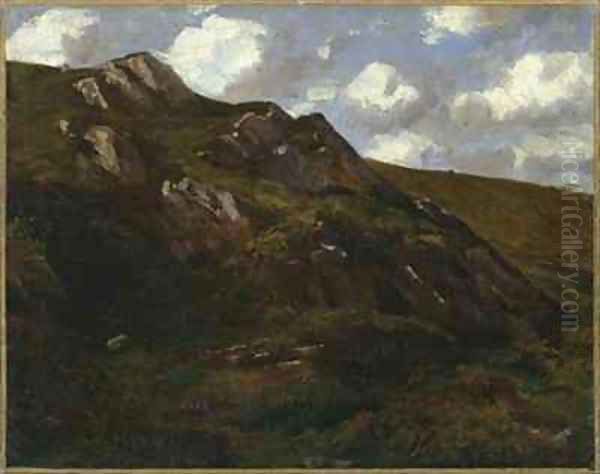 Mountainous landscape Oil Painting by Charles Francois Eustache