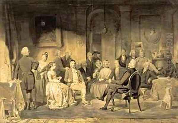 Robert Burns 1759-96 at Lord Monboddos 1714-99 Party Oil Painting by James Edgar