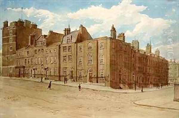 View of Old Cobham Row and part of Cold Bath Square Finsbury Oil Painting by John Phillipp Emslie