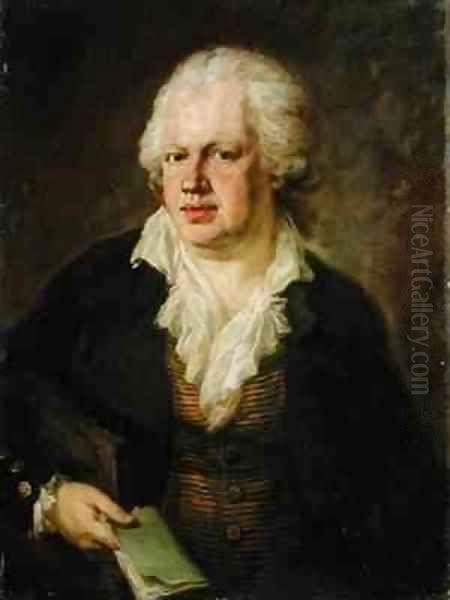 Portrait of the Poet Joseph Marius Von Babo 1756-1822 Oil Painting by Joseph Georg Edlinger