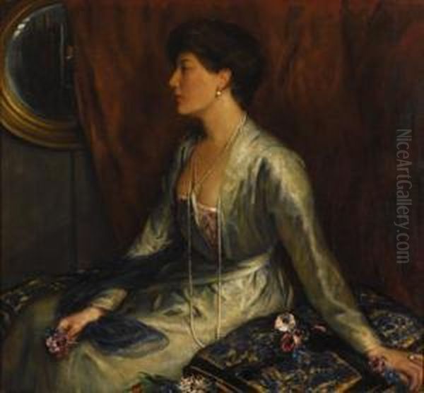 Portrait Of Baroness Toinon Von Essen Oil Painting by Charles Haslewood Shannon