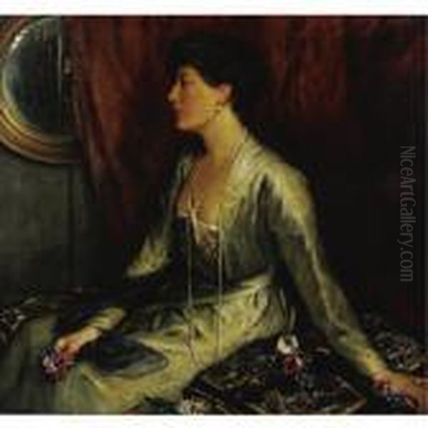 Portrait Of Baroness Toinon Von Essen Oil Painting by Charles Haslewood Shannon