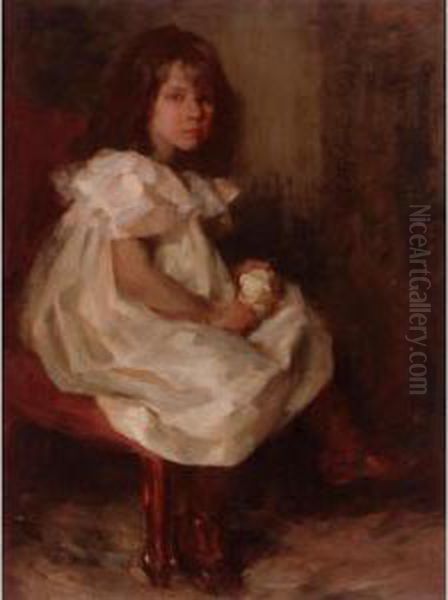 Portrait Of A Girl Oil Painting by James Jebusa Shannon