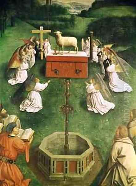 Copy of The Adoration of the Mystic Lamb from the Ghent Altarpiece 4 Oil Painting by Hubert & Jan van Eyck