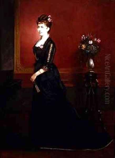 Lady in Black Oil Painting by Edouard Ender