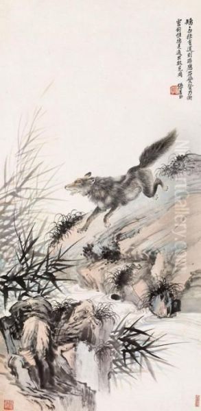 Wolf Oil Painting by Zhang Shanzi