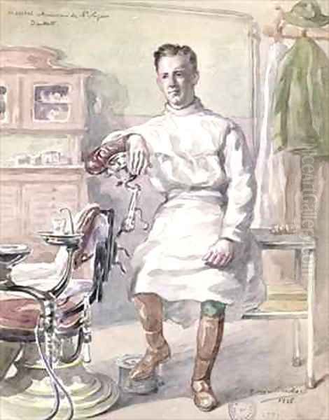 Military Dentist at the American Hospital of St Nazaire Oil Painting by Georges Eveillard