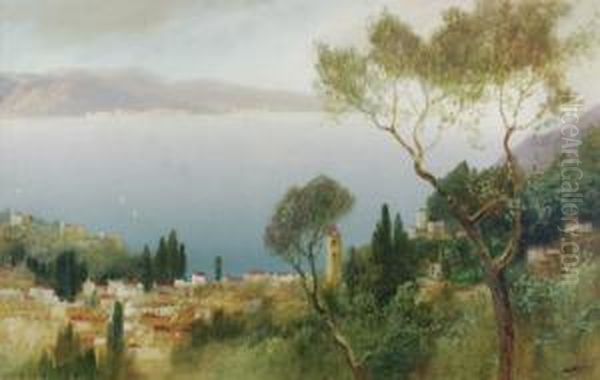 Extensive Landscape Santa Margarita Italy Oil Painting by John Shapland